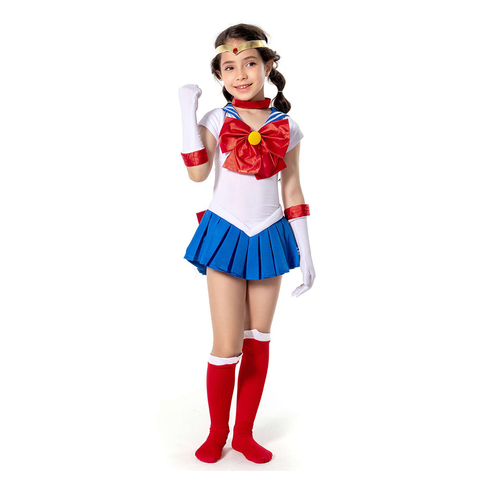 Kinder Sailor Moon Tsukino Usagi Kostüm Mädchen Halloween Karneval Kostüm