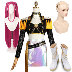 KpopDemonHuntersHUNTRIXMiraGoldenschwarzOutfitsCosplayKostuem_wig_kopfscmuck