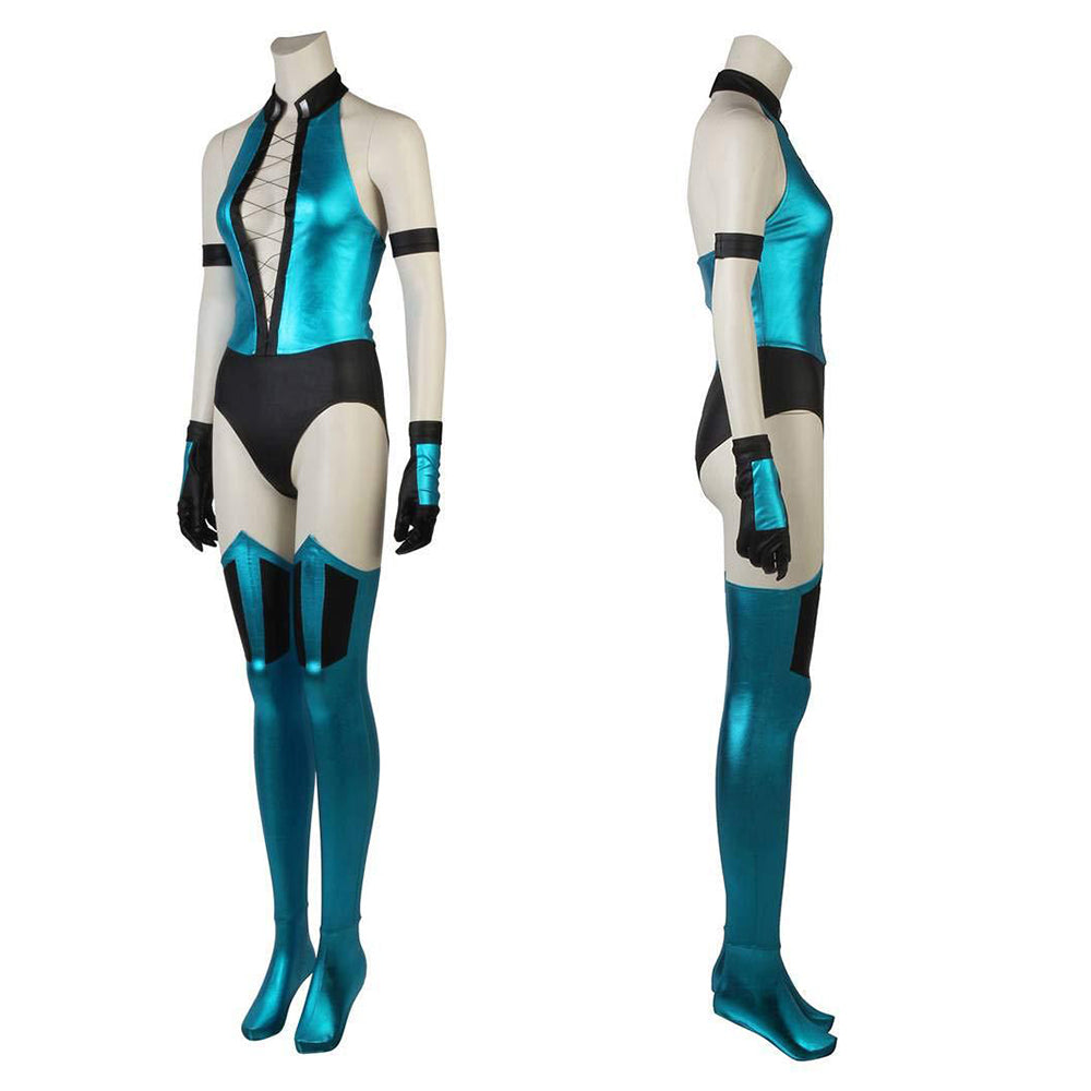 Mortal Kombat Kitana grün Jumpsuit Cosplay Kostüm
