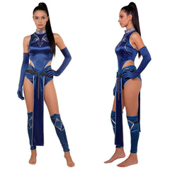 Mortal Kombat Prinzessin Kitana blau Kostüm Cosplay Outfit