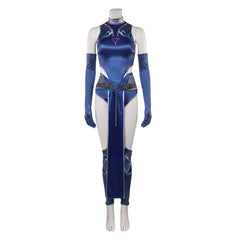 Mortal Kombat Prinzessin Kitana blau Kostüm Cosplay Outfit