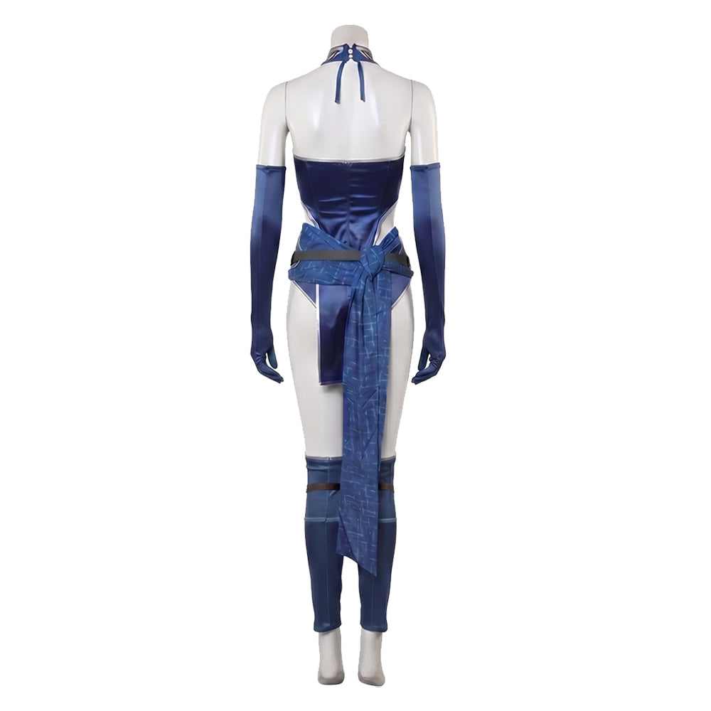 Mortal Kombat Prinzessin Kitana blau Kostüm Cosplay Outfit