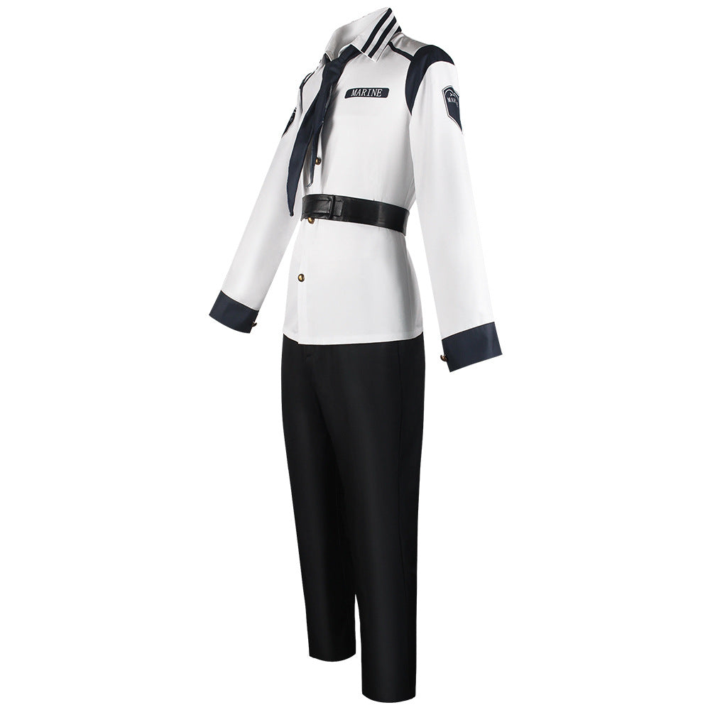 One Piece Marines Uniform Cosplay Halloween Karneval Kostüm Set