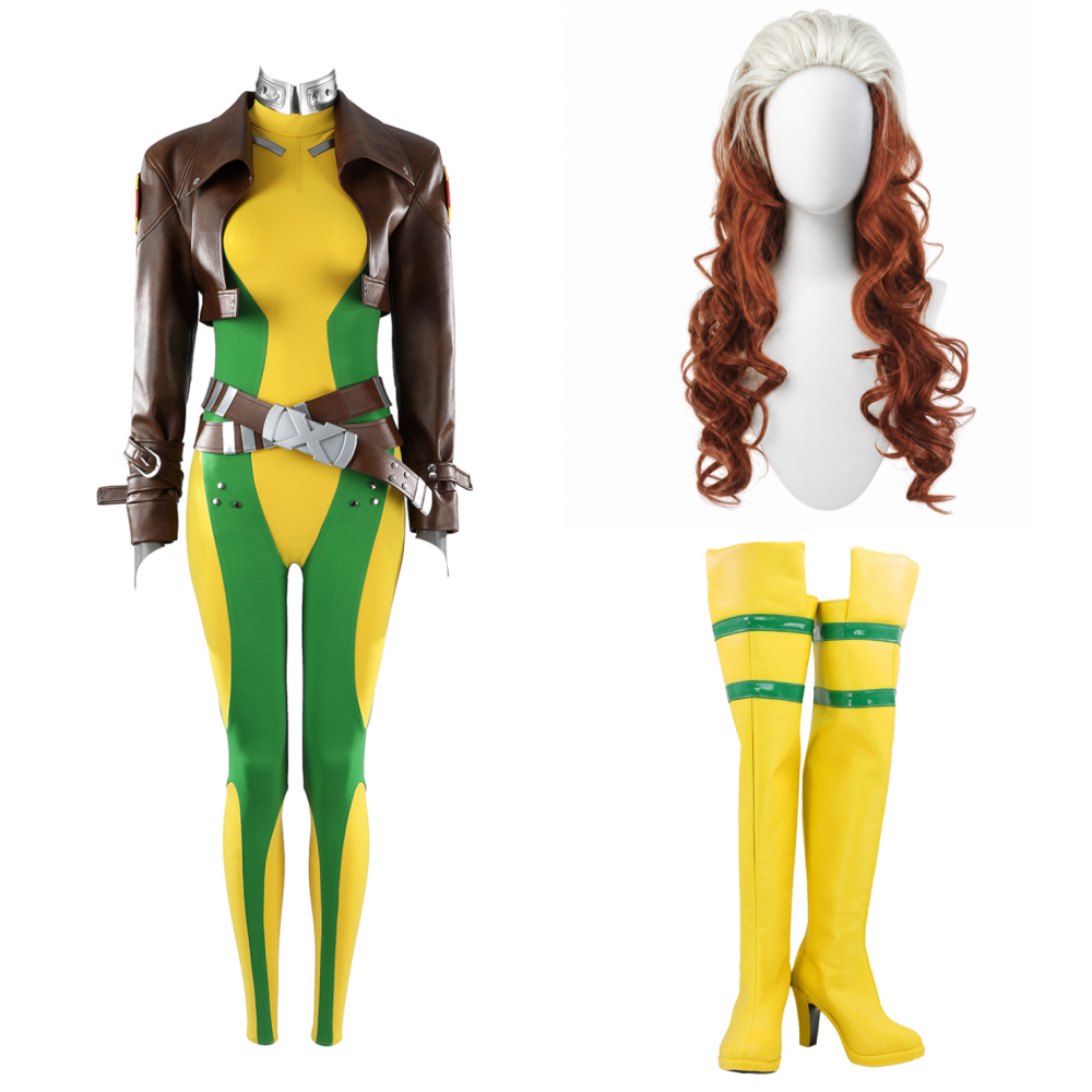 Rogue grün gelb Kostüm Set X-men Rogue Cosplay Outfit