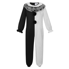 Terrifier schwarz weiß Jumpsuit Clown Cosplay Kostüm Set
