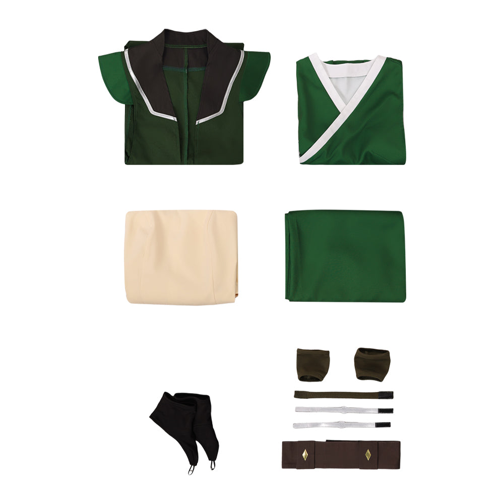 Toph Beifong grün Kostüm Set Avatar The Last Airbender Cosplay Outfit