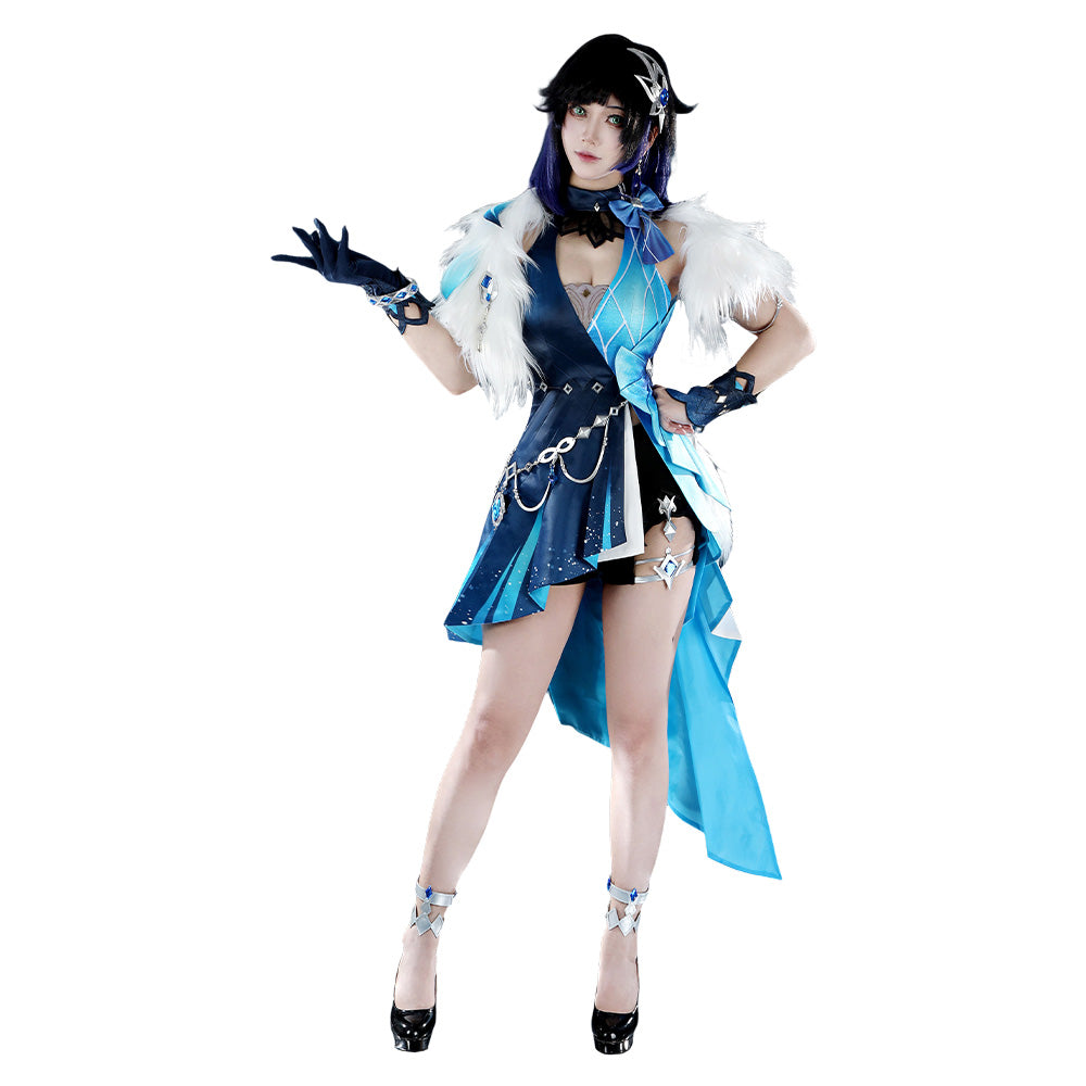 Yelan Genshin Impact Kostüm Cosplay Halloween Karneval Outfits