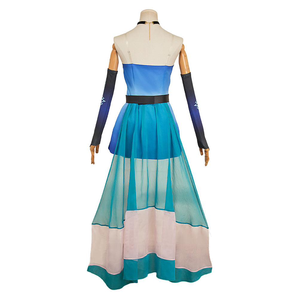 Angel Dust blau Outfit Hazbin Hotel Anthony Cosplay Kostüm Set