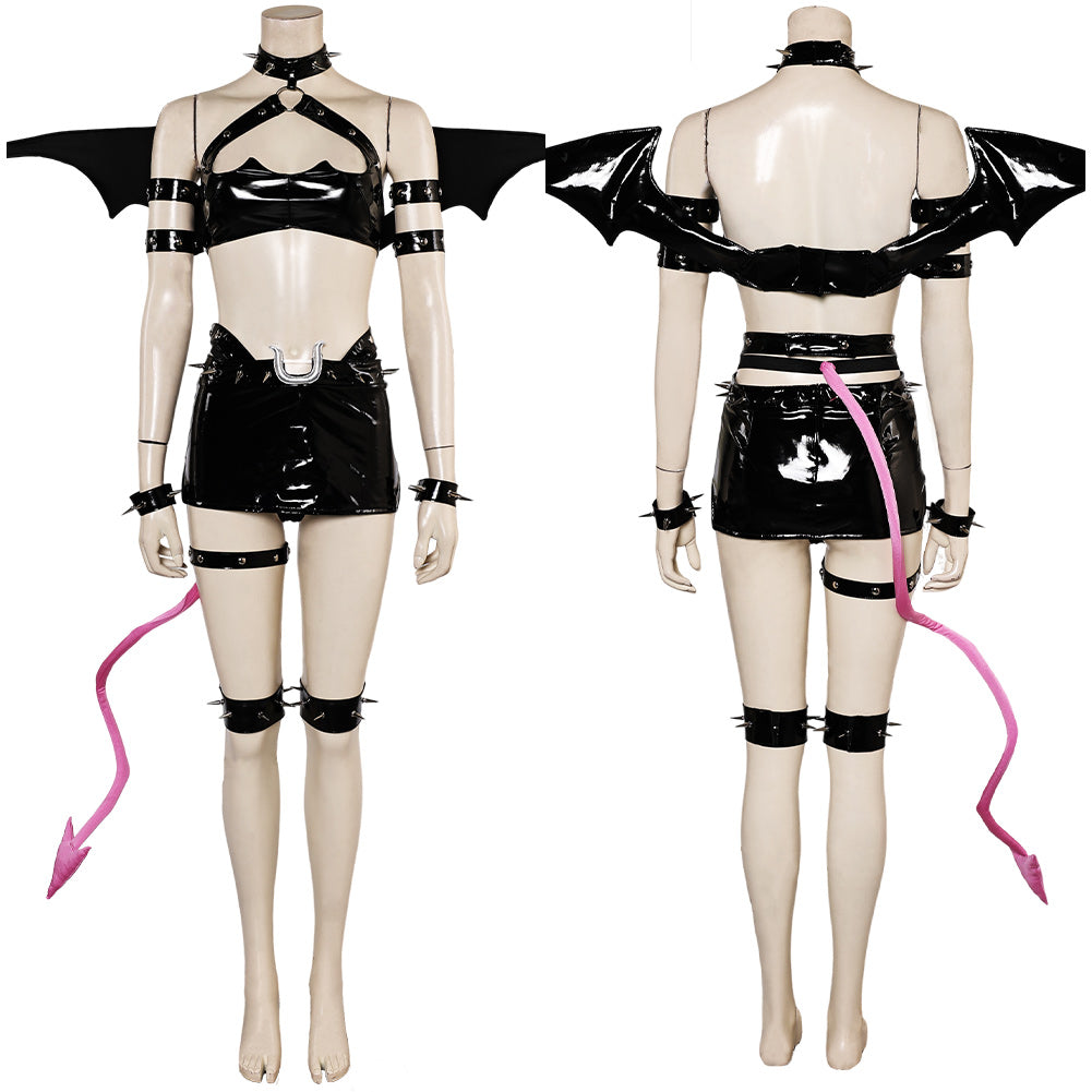 Anime Panty & Stocking with Garterbelt Scanty Demon Cosplay Kostüm Set