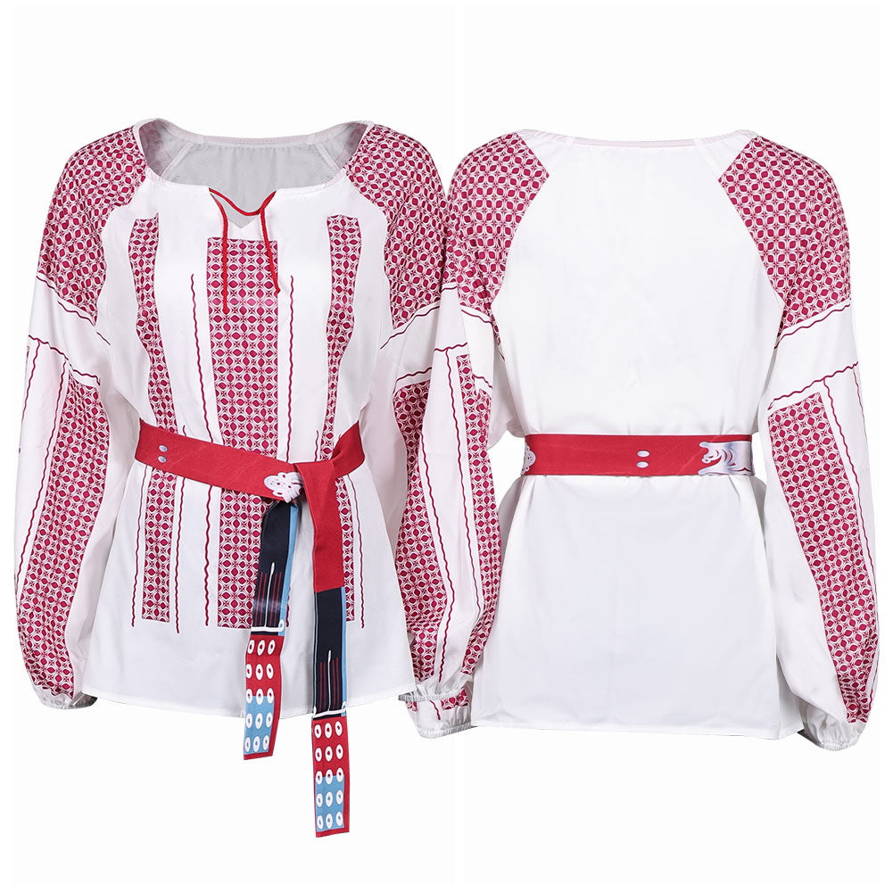 Anni-Frid Synni Lyngstad Retro Style ABBA rot-weiß T-Shirt