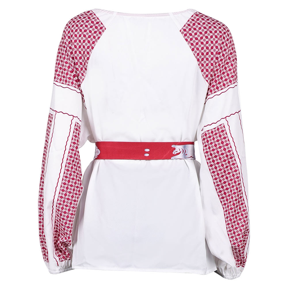 Anni-Frid Synni Lyngstad Retro Style ABBA rot-weiß T-Shirt