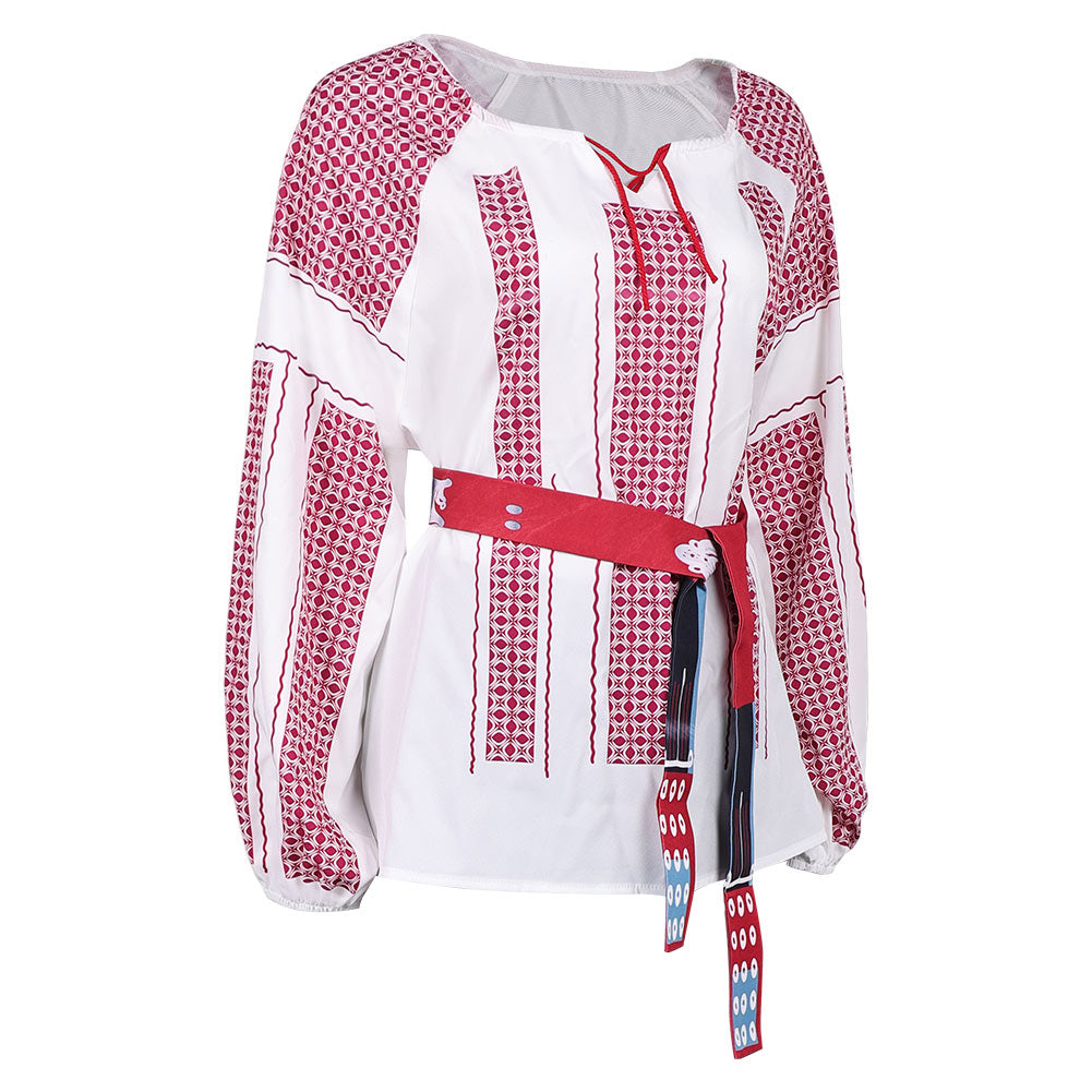 Anni-Frid Synni Lyngstad Retro Style ABBA rot-weiß T-Shirt