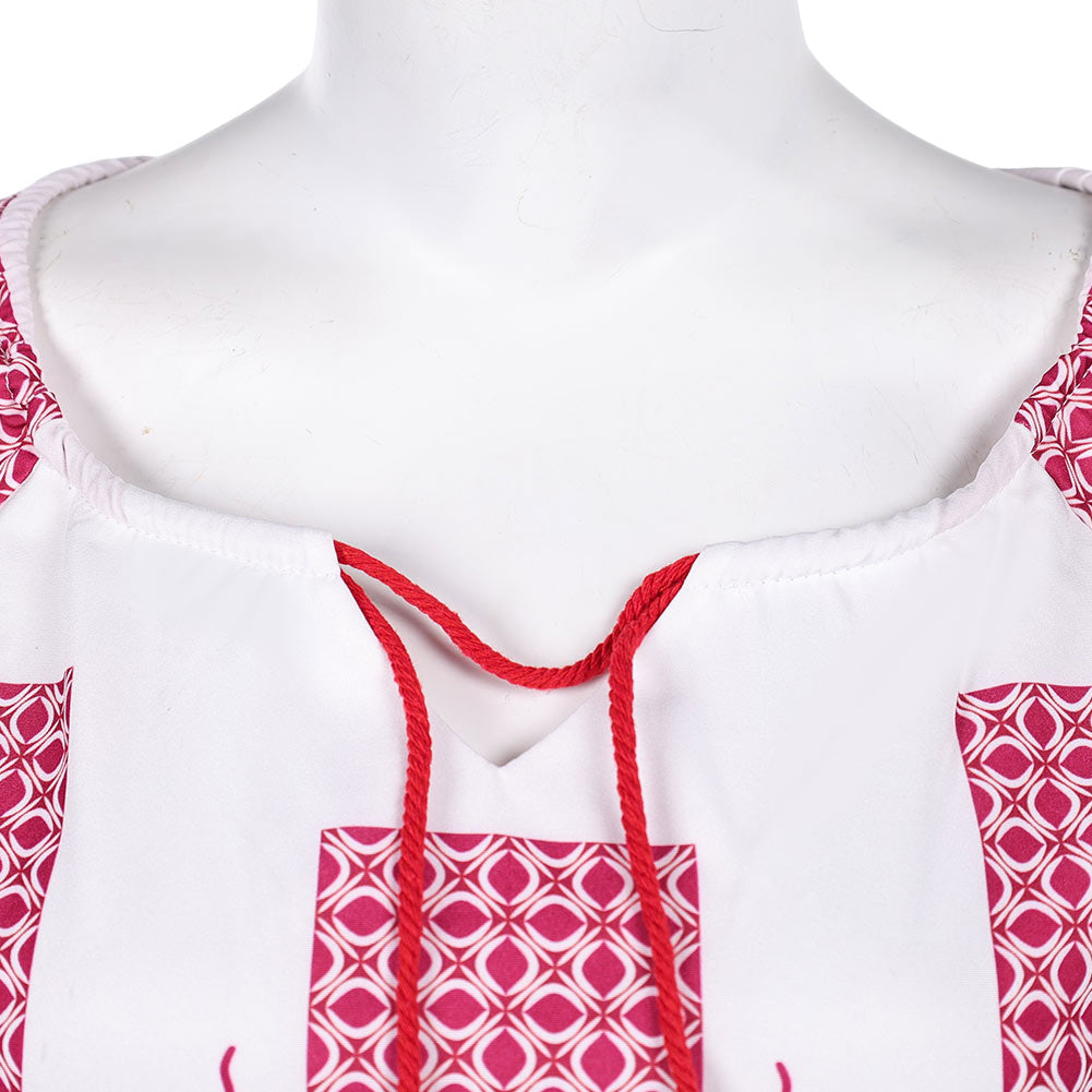 Anni-Frid Synni Lyngstad Retro Style ABBA rot-weiß T-Shirt