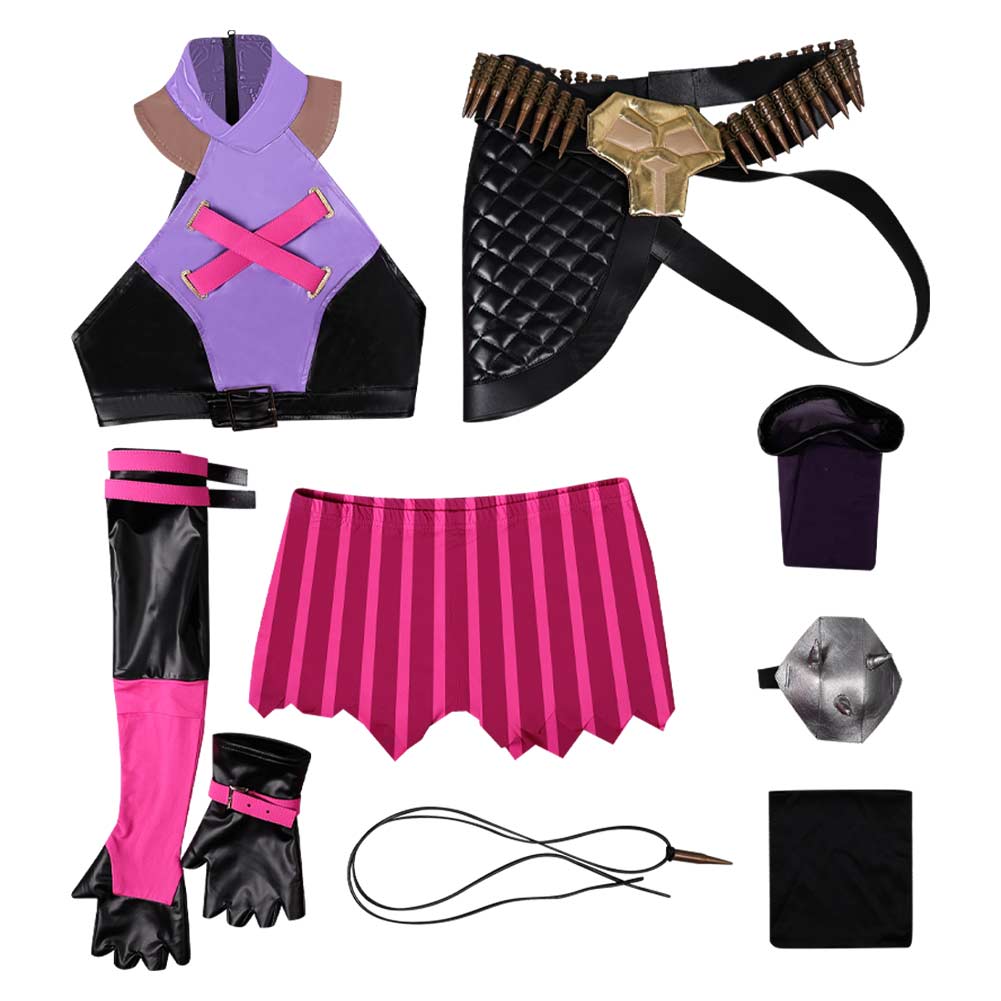 Arcane 2024 League of Legends Jinx Cosplay Kostüm Set