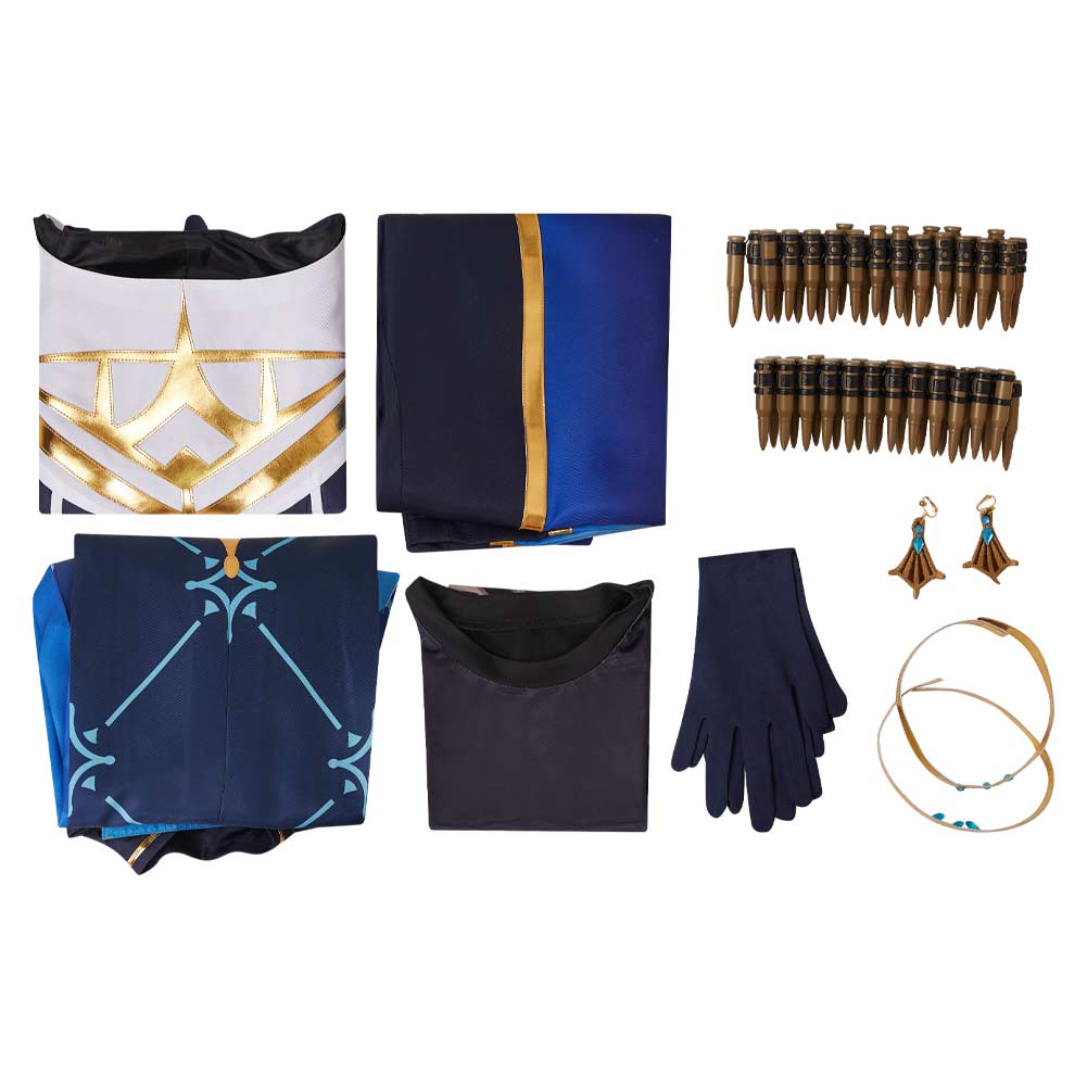 Arcane(2024) League of Legends Caitlyn Kiramman blau Outfits Cosplay Kostüm