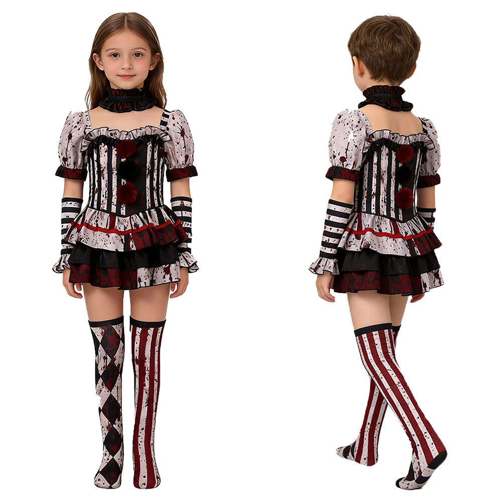 Art the Clown Mädchen Kostüm Set Terrifier Art the Clown Cosplay Outfit