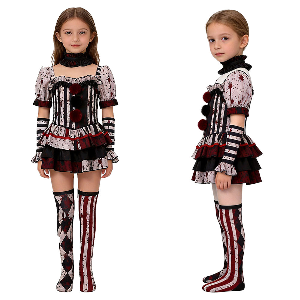 Art the Clown Mädchen Kostüm Set Terrifier Art the Clown Cosplay Outfit