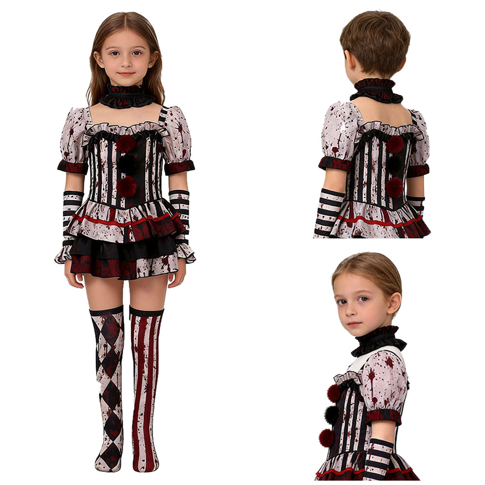 Art the Clown Mädchen Kostüm Set Terrifier Art the Clown Cosplay Outfit