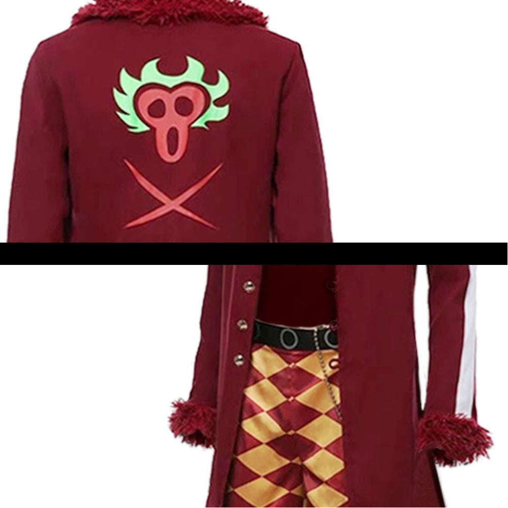 Bartolomeo rot Kostüm Set One Piece Kapitän Bartolomeo Cosplay Outfit