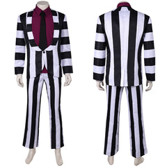 Beetlejuice Beetlejuice weiß-schwarz gestreift Anzug Cosplay Kostüm