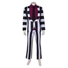 Beetlejuice Beetlejuice weiß-schwarz gestreift Anzug Cosplay Kostüm