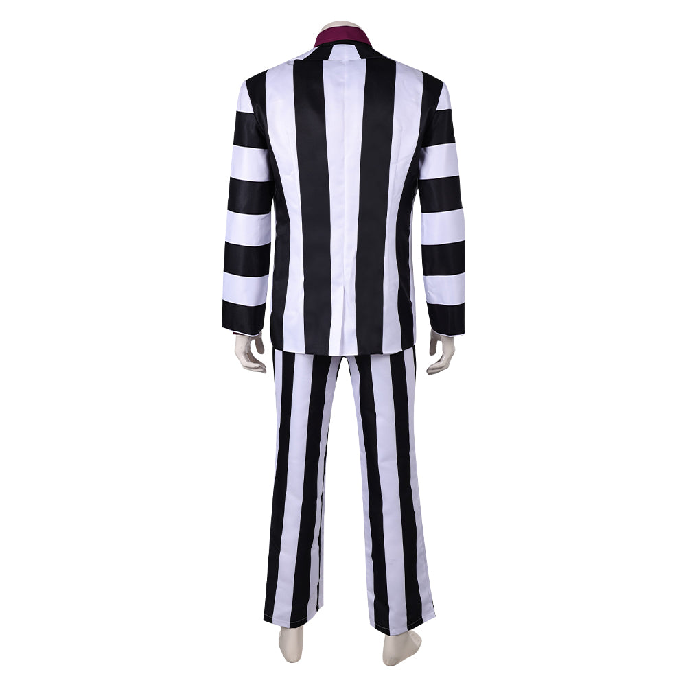 Beetlejuice Beetlejuice weiß-schwarz gestreift Anzug Cosplay Kostüm