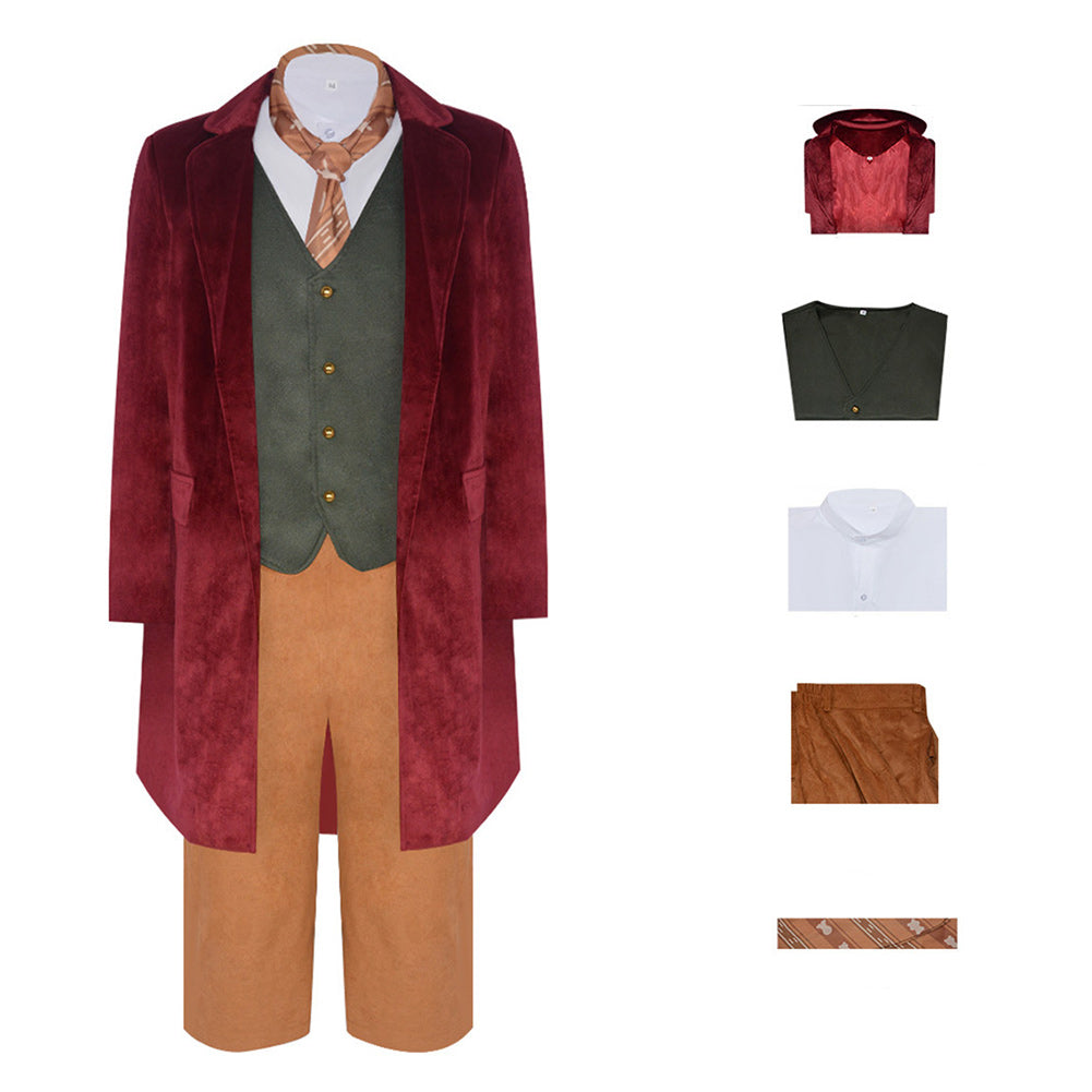 Bilbo Baggins rot Kostüm The Lord of the Rings Hobbit Bilbo Cosplay Outfit