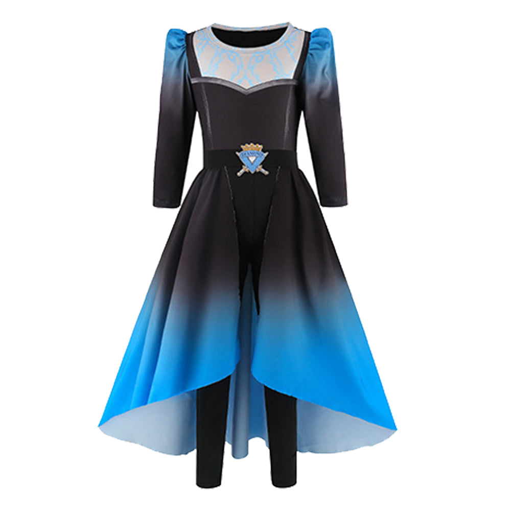 Chloe Charming Kinder Kostüm Set Descendants: Wicked Wonderland Chloe Charming blau Cosplay Outfit