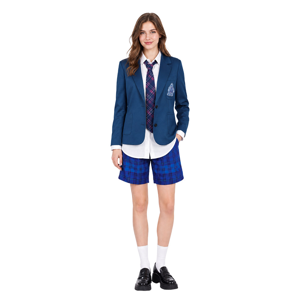 Coven Academy blau Schuluniform mit Krawatte Hexe Cosplay Kostüm