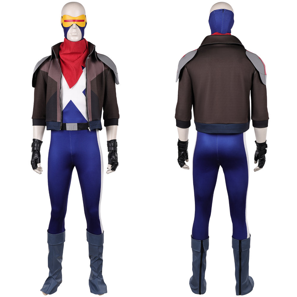 Cyclops blau Jumpsuit X-Men '97 2026 Scott Summers Cosplay Kostüm