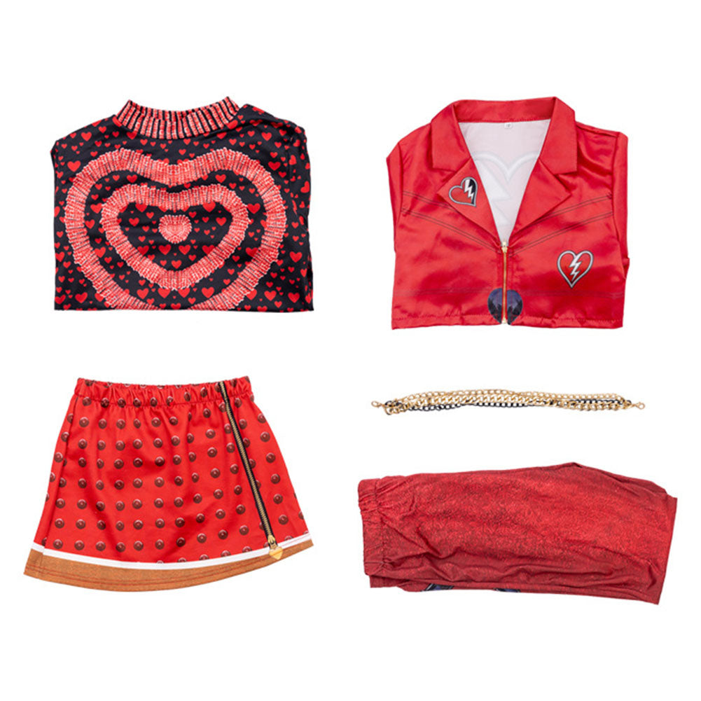 D​escendants: Wicked Wonderland Red Kostüm Set Red Cosplay Outfit