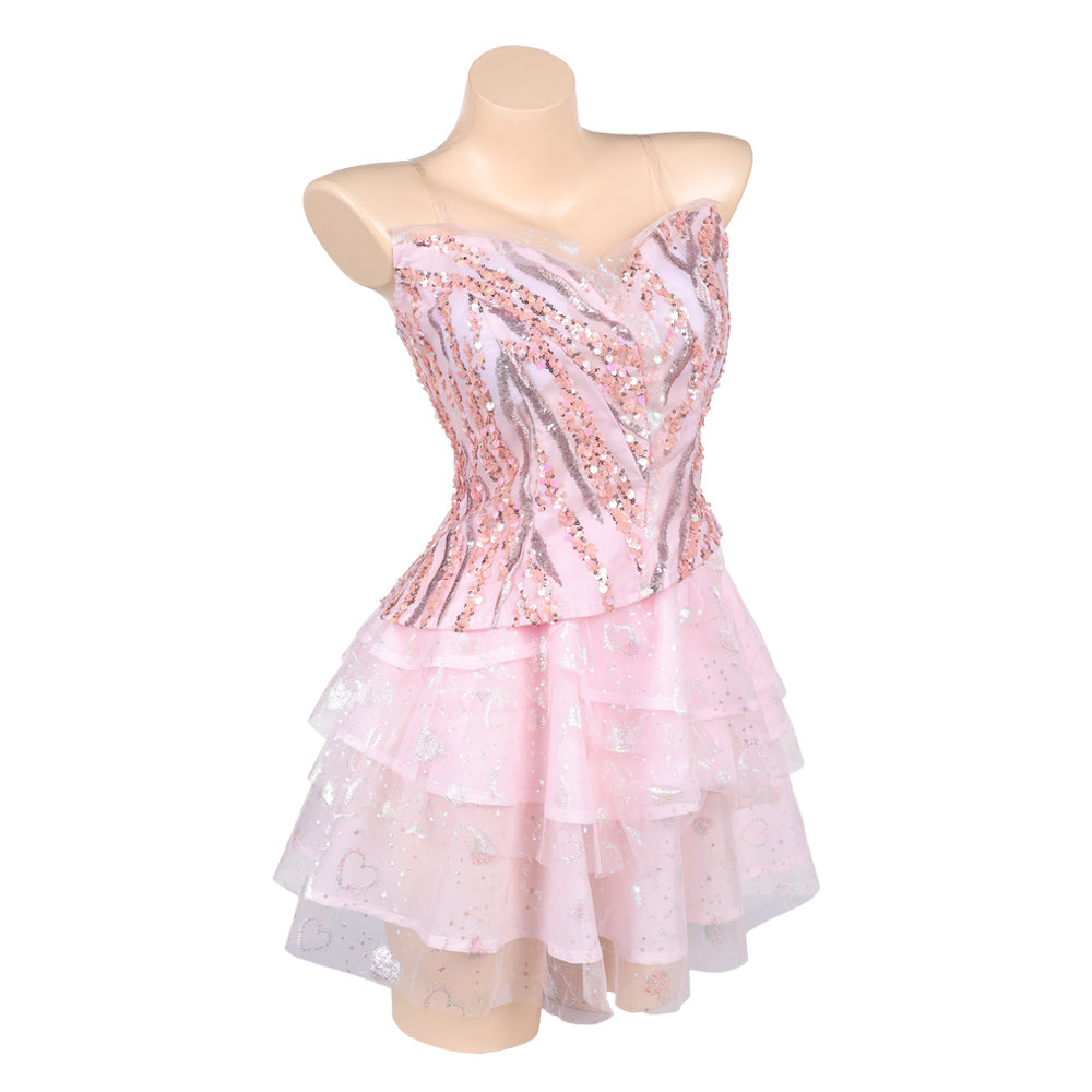 Damen Glinda rosa Kleid Wicked for Good Glinda Cosplay Outfits