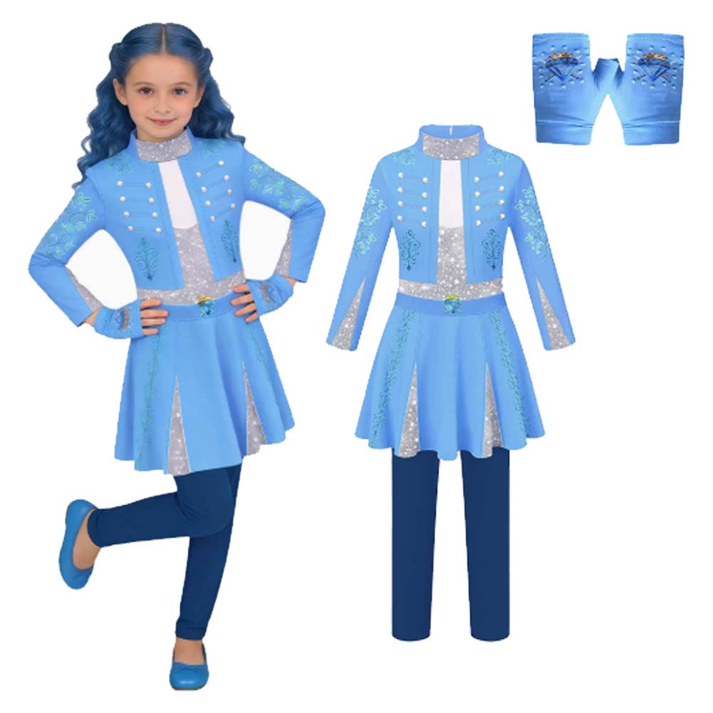 Evie Descendants Kostüm Set Kleid Mädchen Evie Cosplay Outfit