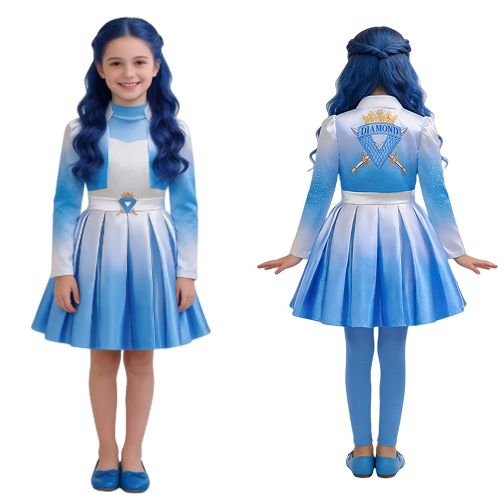 Evie Mädchen Kostüm Set Kleid Descendants Evie Cosplay Outfit
