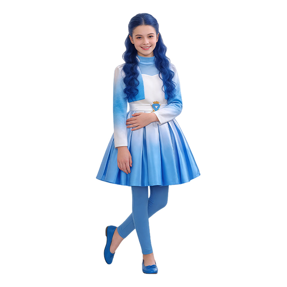 Evie Mädchen Kostüm Set Kleid Descendants Evie Cosplay Outfit