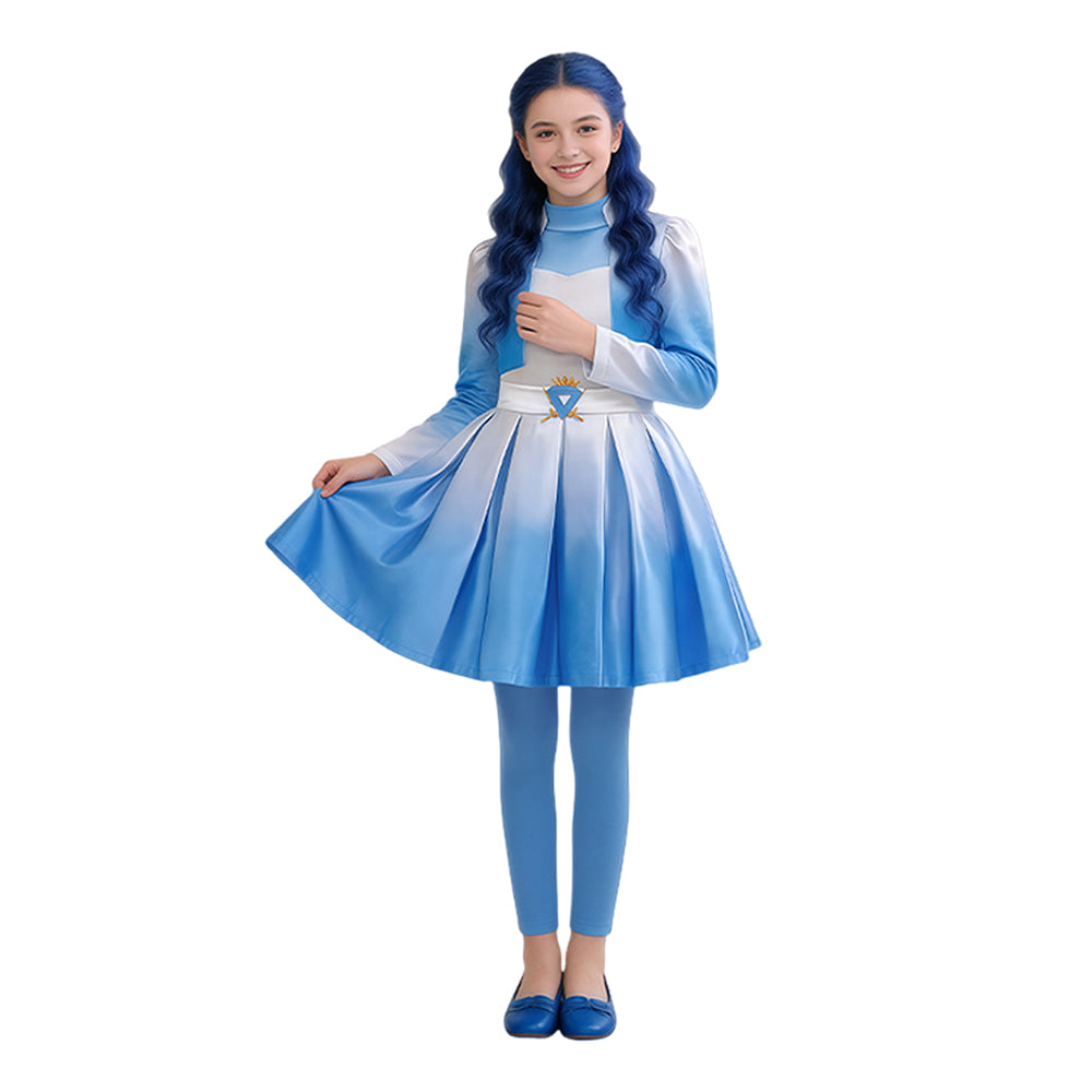 Evie Mädchen Kostüm Set Kleid Descendants Evie Cosplay Outfit