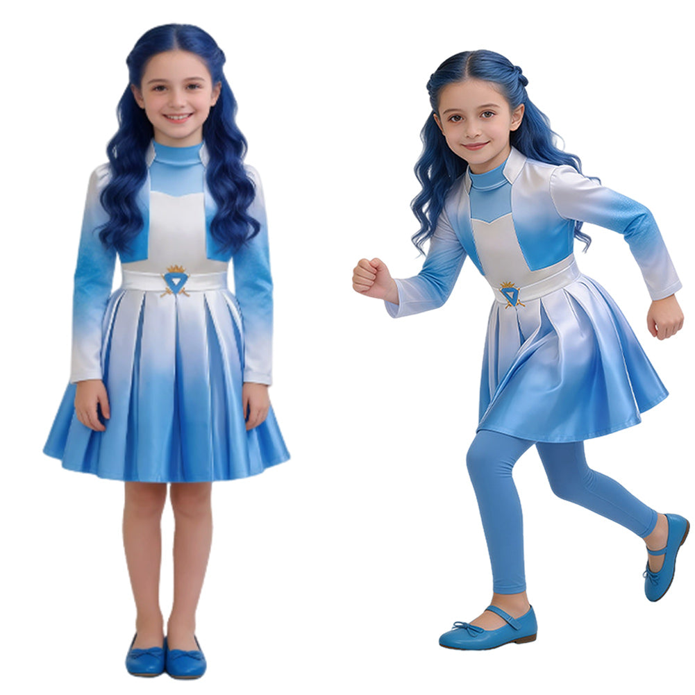 Evie Mädchen Kostüm Set Kleid Descendants Evie Cosplay Outfit