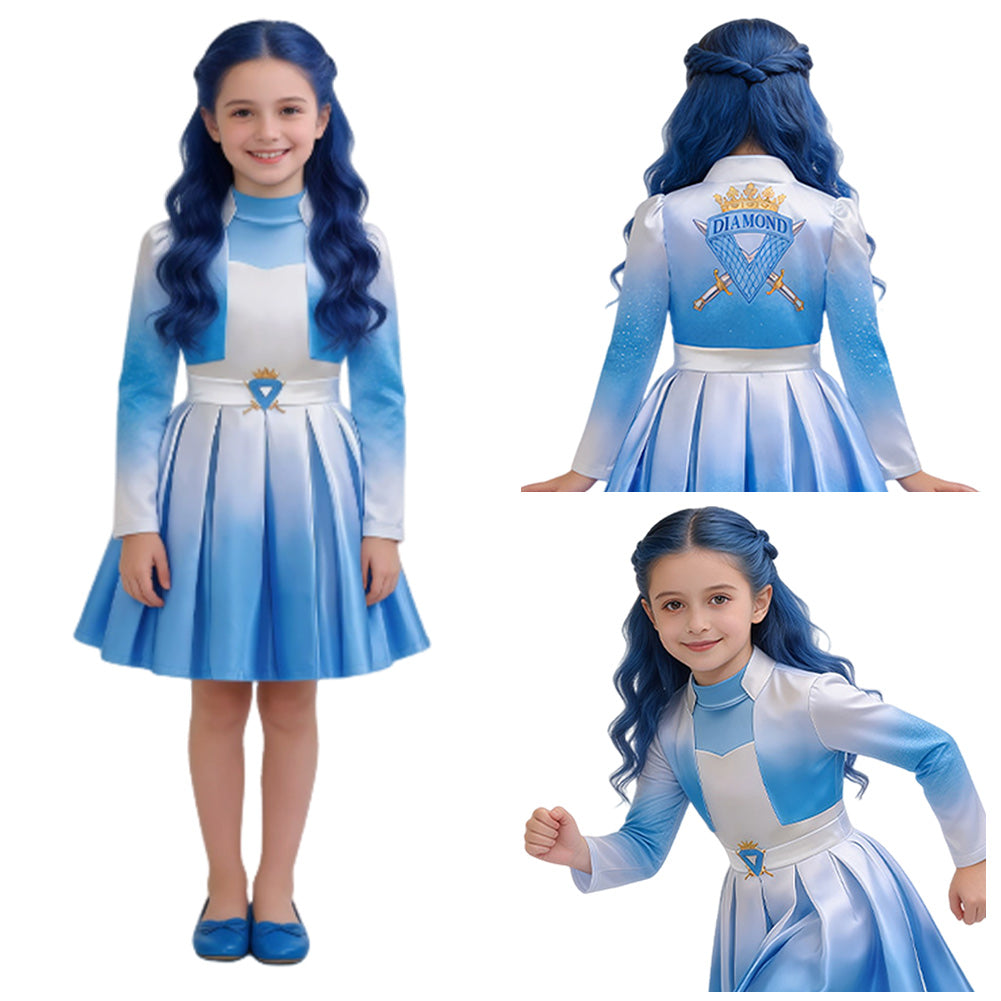 Evie Mädchen Kostüm Set Kleid Descendants Evie Cosplay Outfit