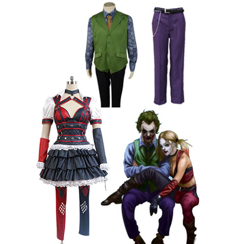 Batman Harley Quinn Cosplay Kostüm And Joker Hose+ Krawatte + Unterhemd + Hemd
