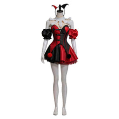 Harley Quinn rot Kleid Damen Clown Halloween Karneval Kostüm