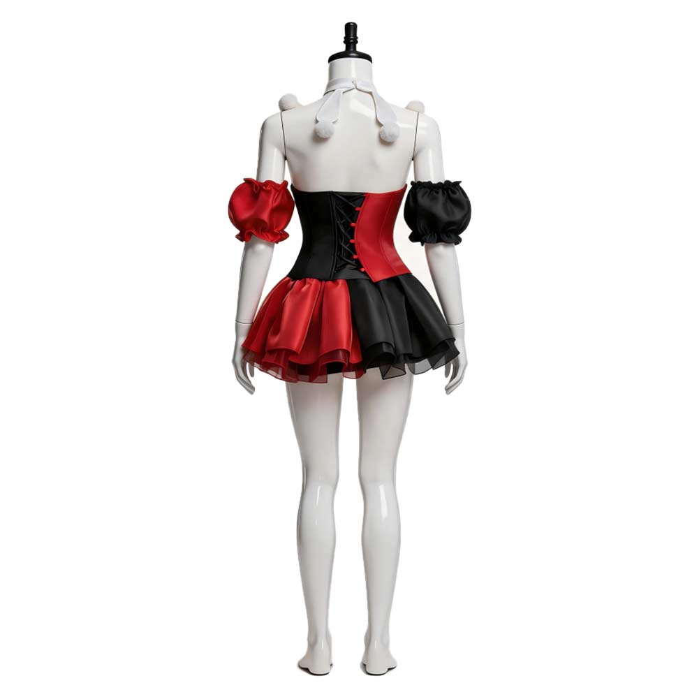 Harley Quinn rot Kleid Damen Clown Halloween Karneval Kostüm