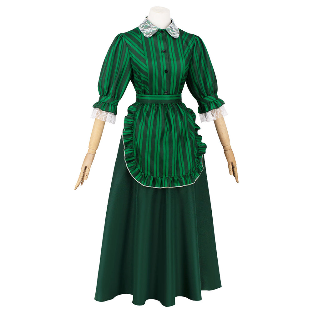 Haunted Mansion Maid grün Dienstmädchen Kleid Cosplay Kostüm