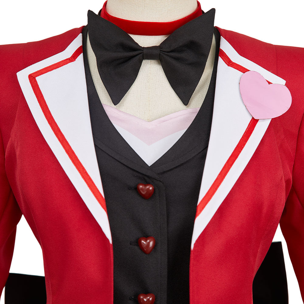 Hazbin Hotel 2025 Angel Dust rot Kostüm Hellaverse Cosplay Outfits