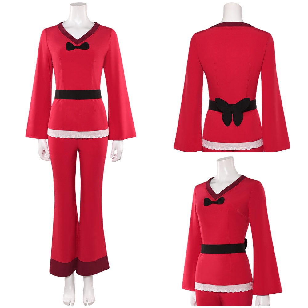 Hazbin Hotel 2025 Charlotte Morningstar rot Kostüm Set Charlie Cosplay Outfits