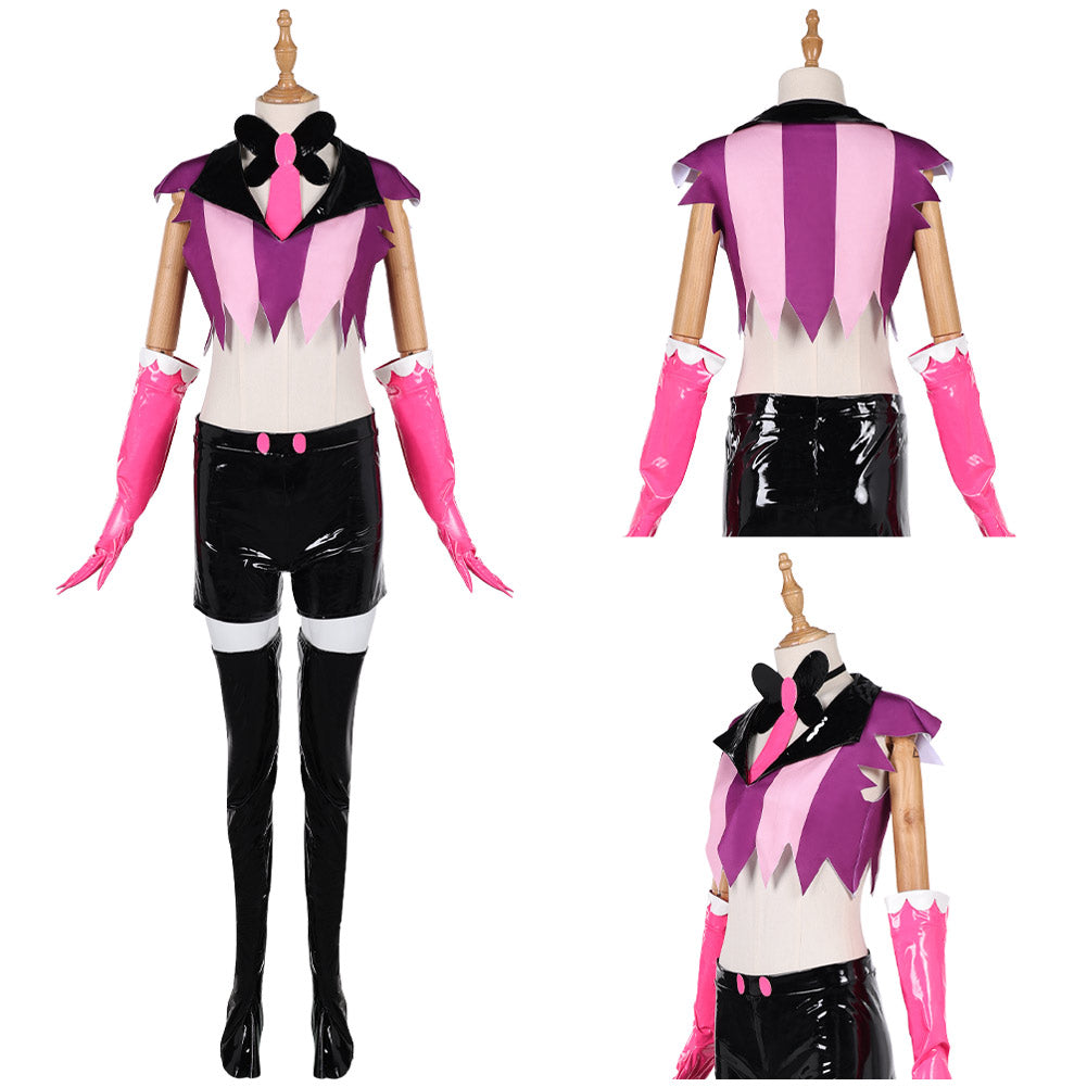 Hazbin Hotel Angel Dust rosa Outfit Anthony Cosplay Kostüm Set