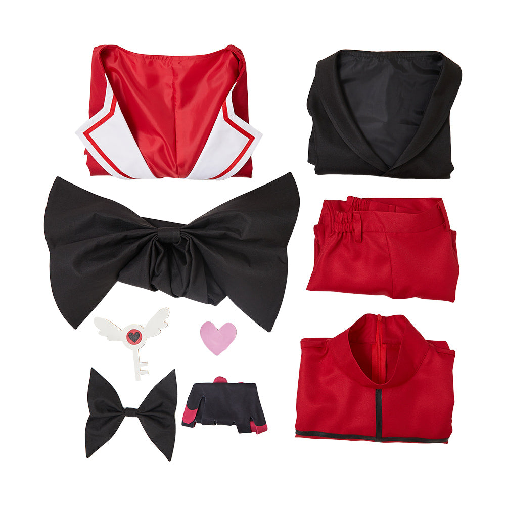 Hellaverse Alastor rot Kostüm Set Hazbin Hotel 2025 Alastor Cosplay Outfits