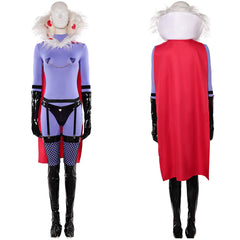 Hellaverse Valentino lila Outfit Hazbin Hotel 2025 Valentino Cosplay Kostüm