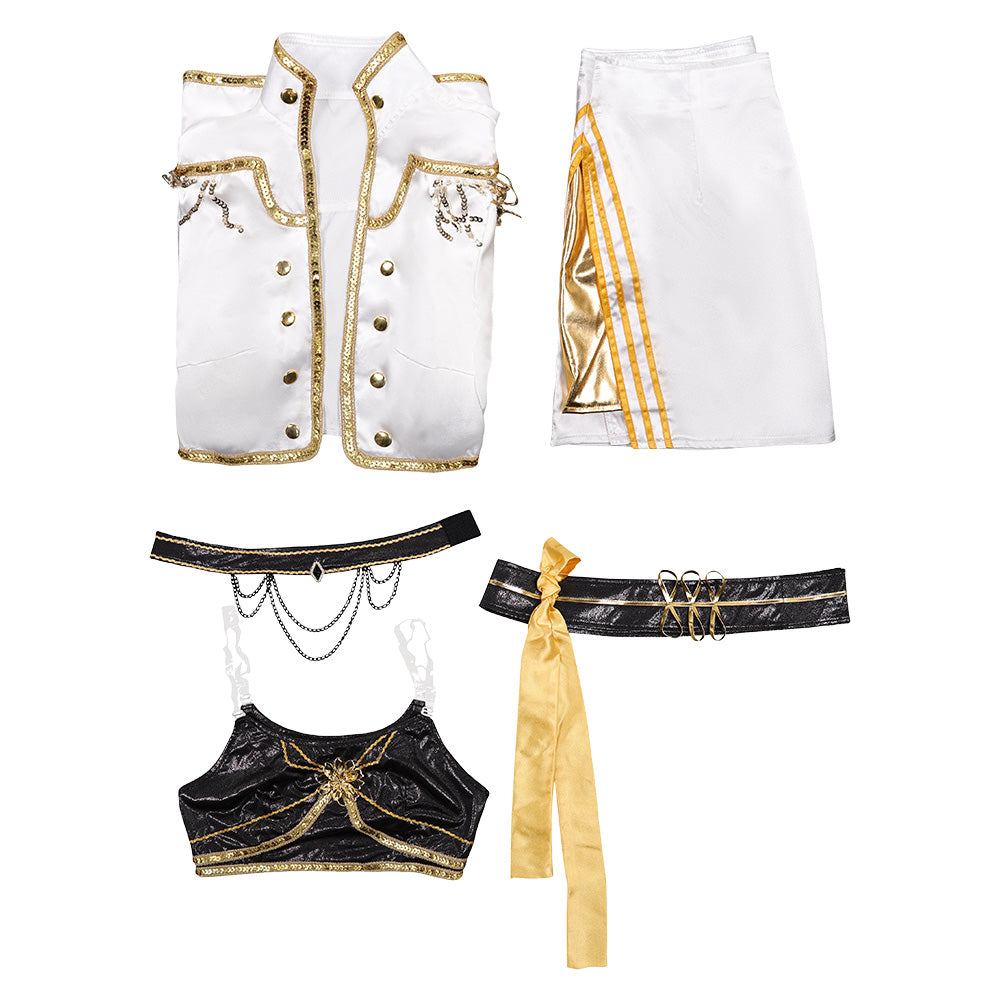 Huntix Golden Mira weiß Kostüm KPOP Demon Hunters Mira Cosplay Outfits