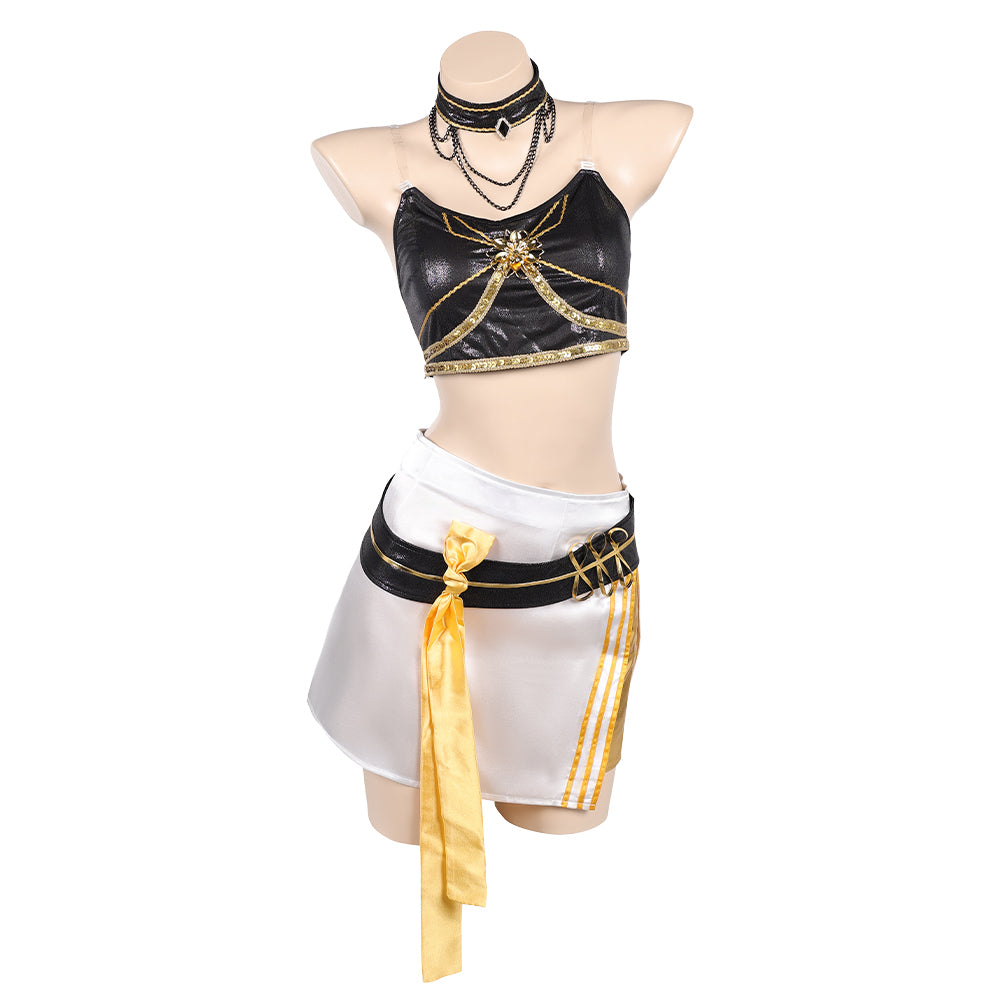 Huntix Golden Mira weiß Kostüm KPOP Demon Hunters Mira Cosplay Outfits