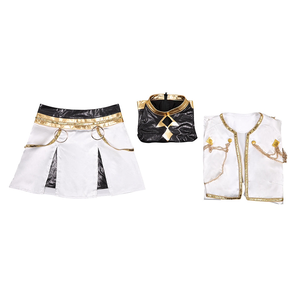 Huntix Golden Zoey weiß Kostüm KPOP Demon Hunters Zoey Cosplay Outfits